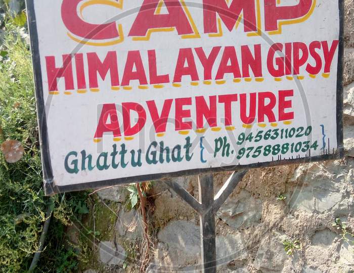 Signage street sighn Uttarakhand adventure camp landmark