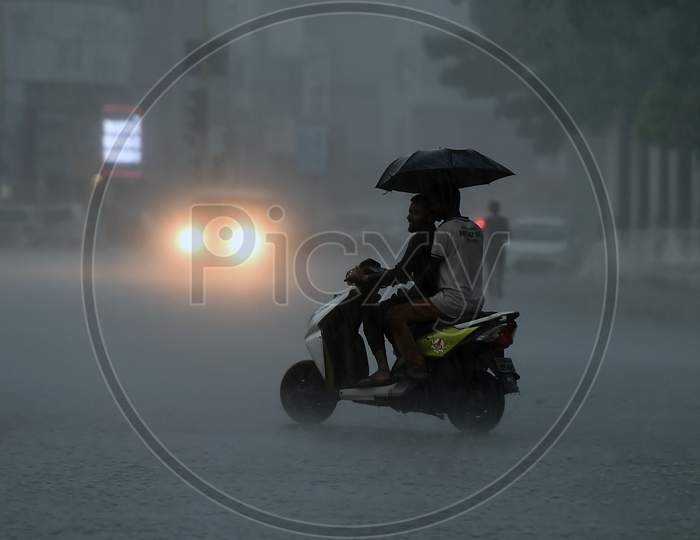People Moving As Heavy Rain Before Start The Monsoon, In Chennai