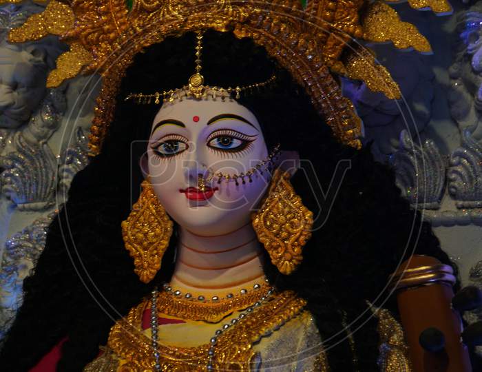 Durga Puja Festival Image And Premium High Res Pictures. Durga Puja Background Image. Sculpture Of Maa Durga.