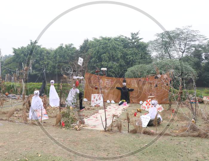 Halloween Decorations in a park of Delhi/NCR