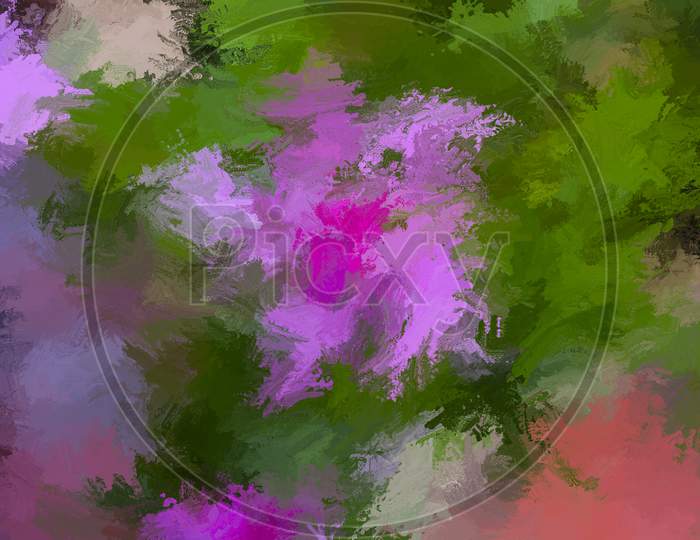 Abstract Green & Pink Brush Stroke Blending Surface