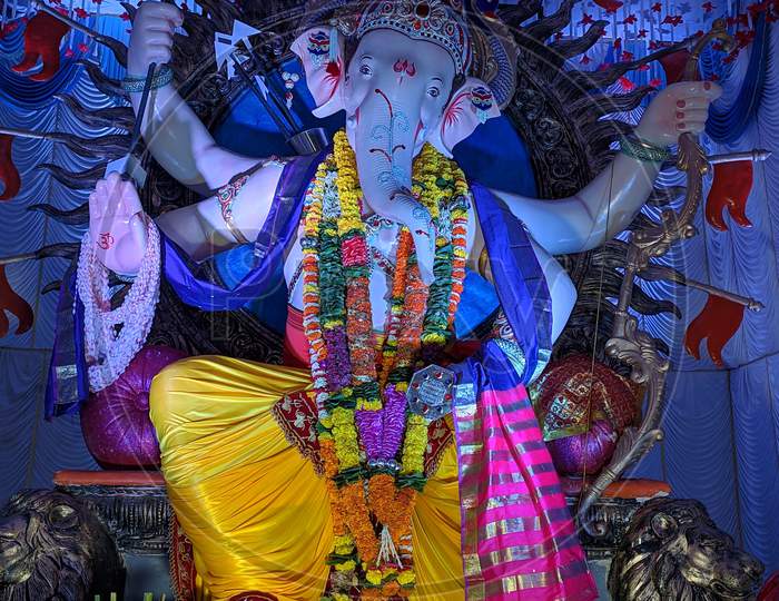 A giant statue of lord Ganesha
