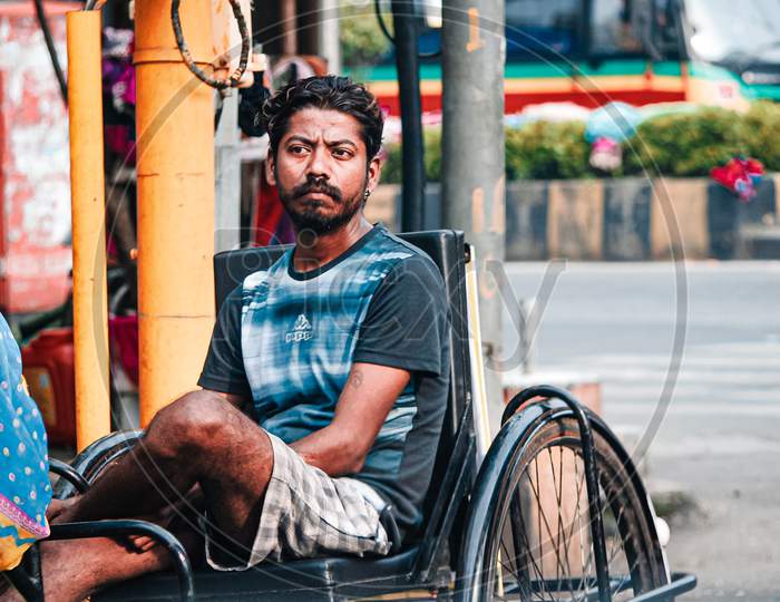 Handicap man on streets