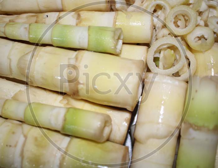 Fresh and nutritious Bamboo shoots stock images
