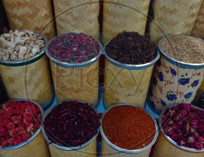 Spices In Old Dubai Souq Market