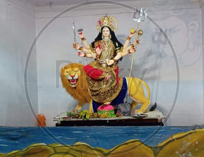 Goddess durga with tiger