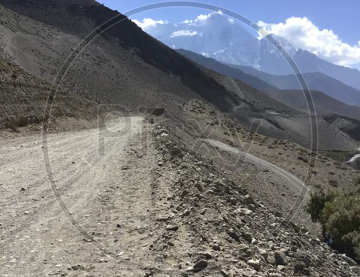 Gravel road in Mustang Nepal