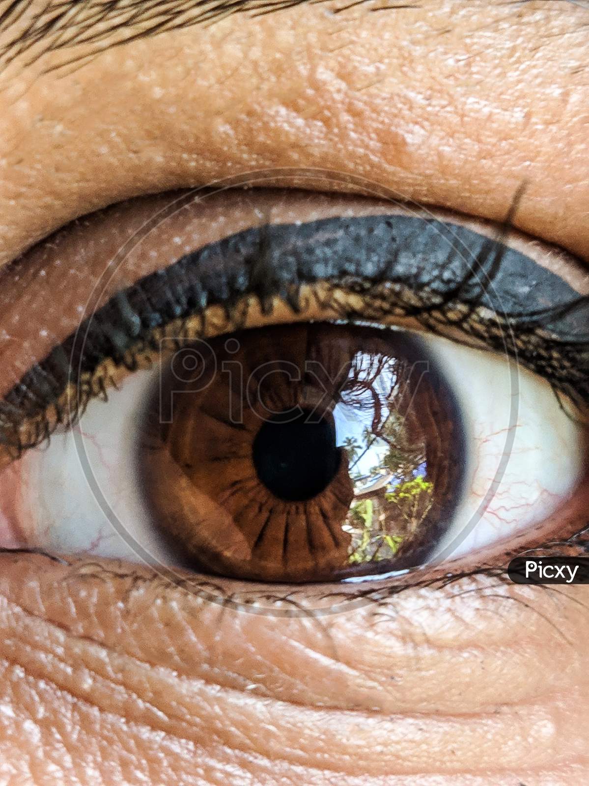 Extreme Close-Up Photo Of Indian Woman'S Eye