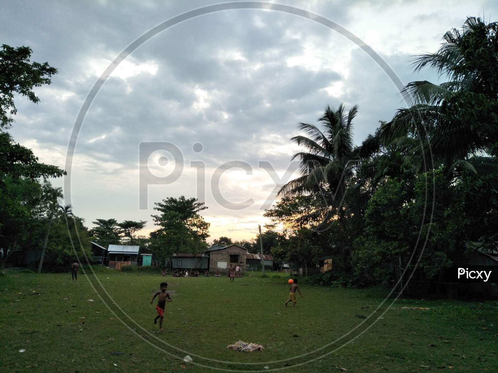 Summer sky Sunset, Beuty of Bengal, Playing Football