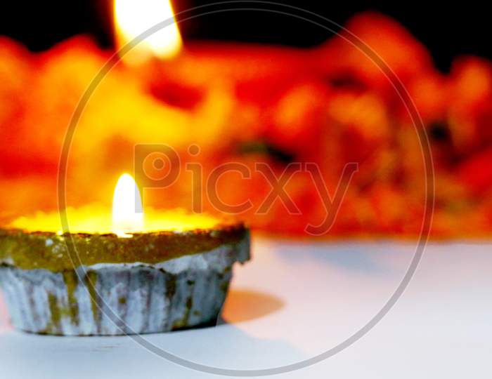 An Abstract Blurred Background Picture Of Diya Oil Lamp