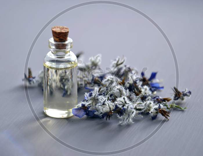 Little Glass bottle with gorgeous flowers