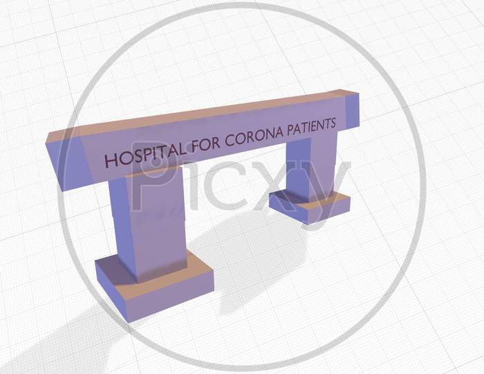 Three Dimensional Image Of A Hospital Entry Gate For Corona Patients
