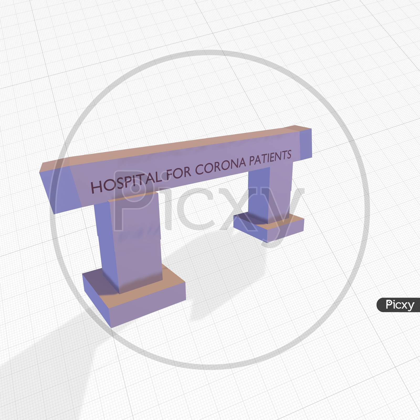 Three Dimensional Image Of A Hospital Entry Gate For Corona Patients