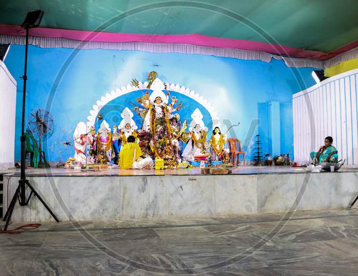 Goddess Durga during the festival of Durga Puja