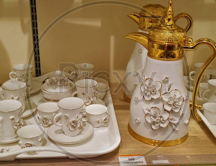 Ornated Tea Set For Display