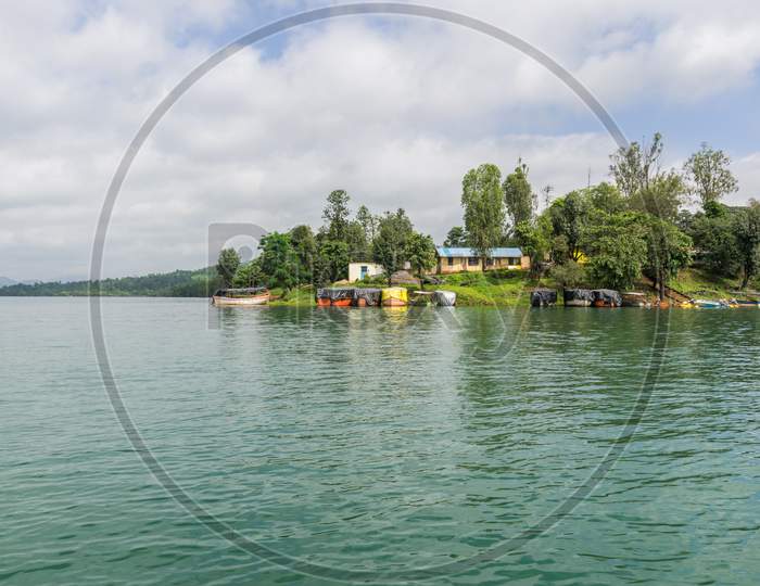 Panoramic View Of Lakeside Homestays For Tourists At Tapola, Maharashtra, India