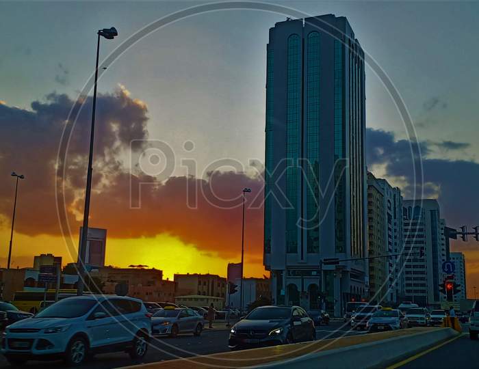 Dawn In The City Of Abu Dhabi