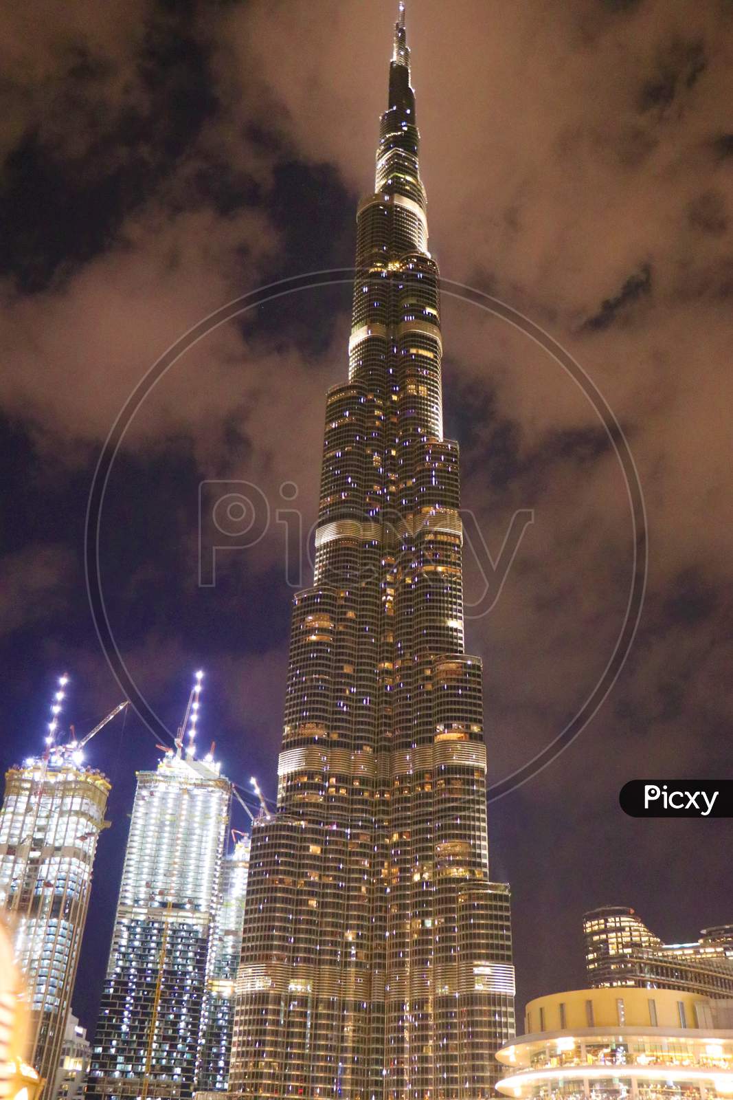 Night View Of Burj Khalifa