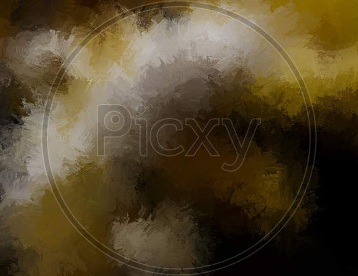 Yellow, White Abstract Liquid Brush Stroke Background