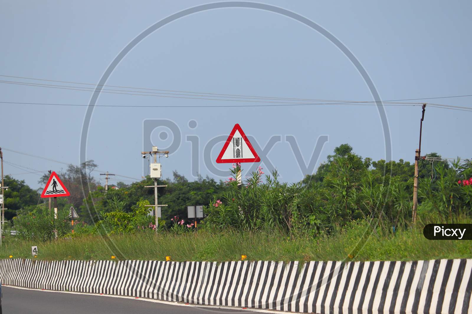 Traffic Signal And Cctv Cameras On Indian National Highway For Security