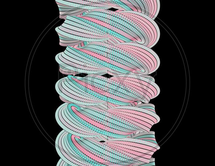 3D Illustration Graphic Of A Beautiful Abstract Sci-Fi Object Moving In Straight Line.