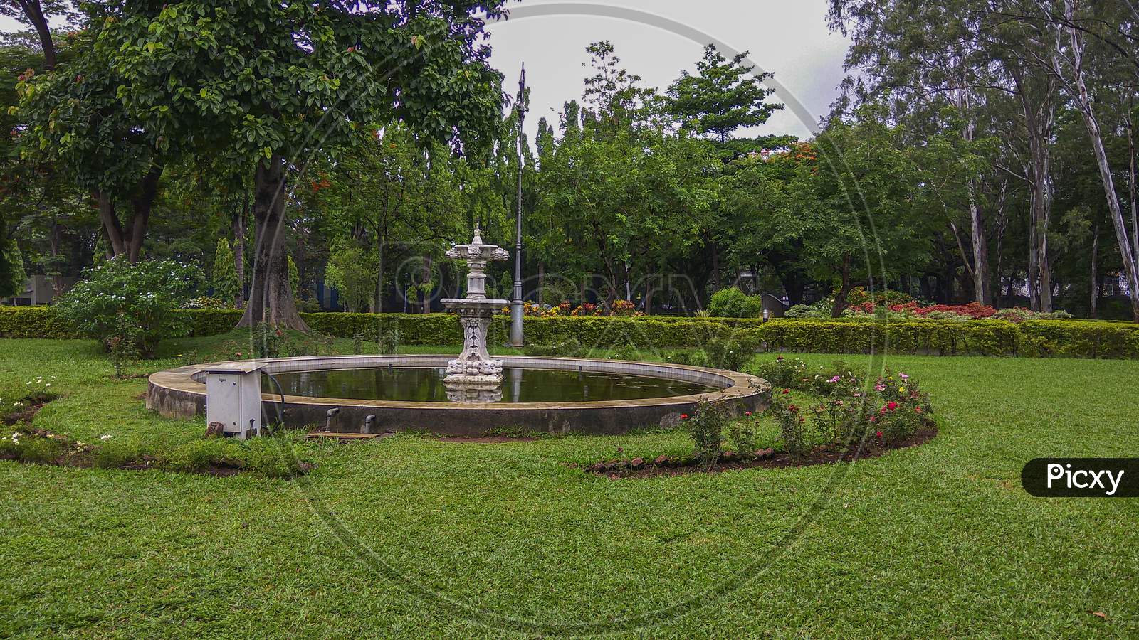 A fountain at Aga Khan Palace garden