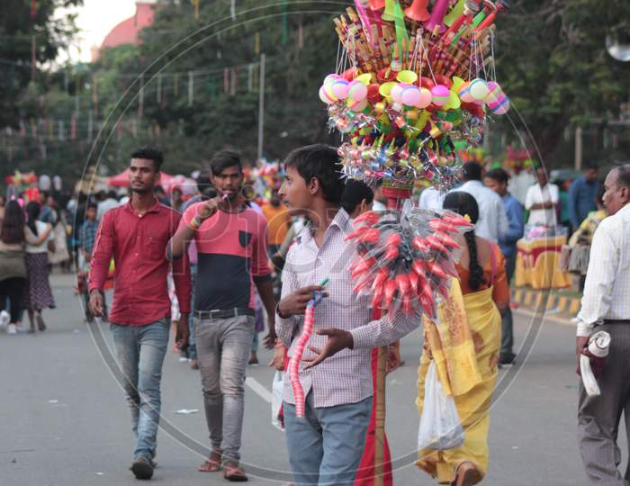 Street vendor selling toys