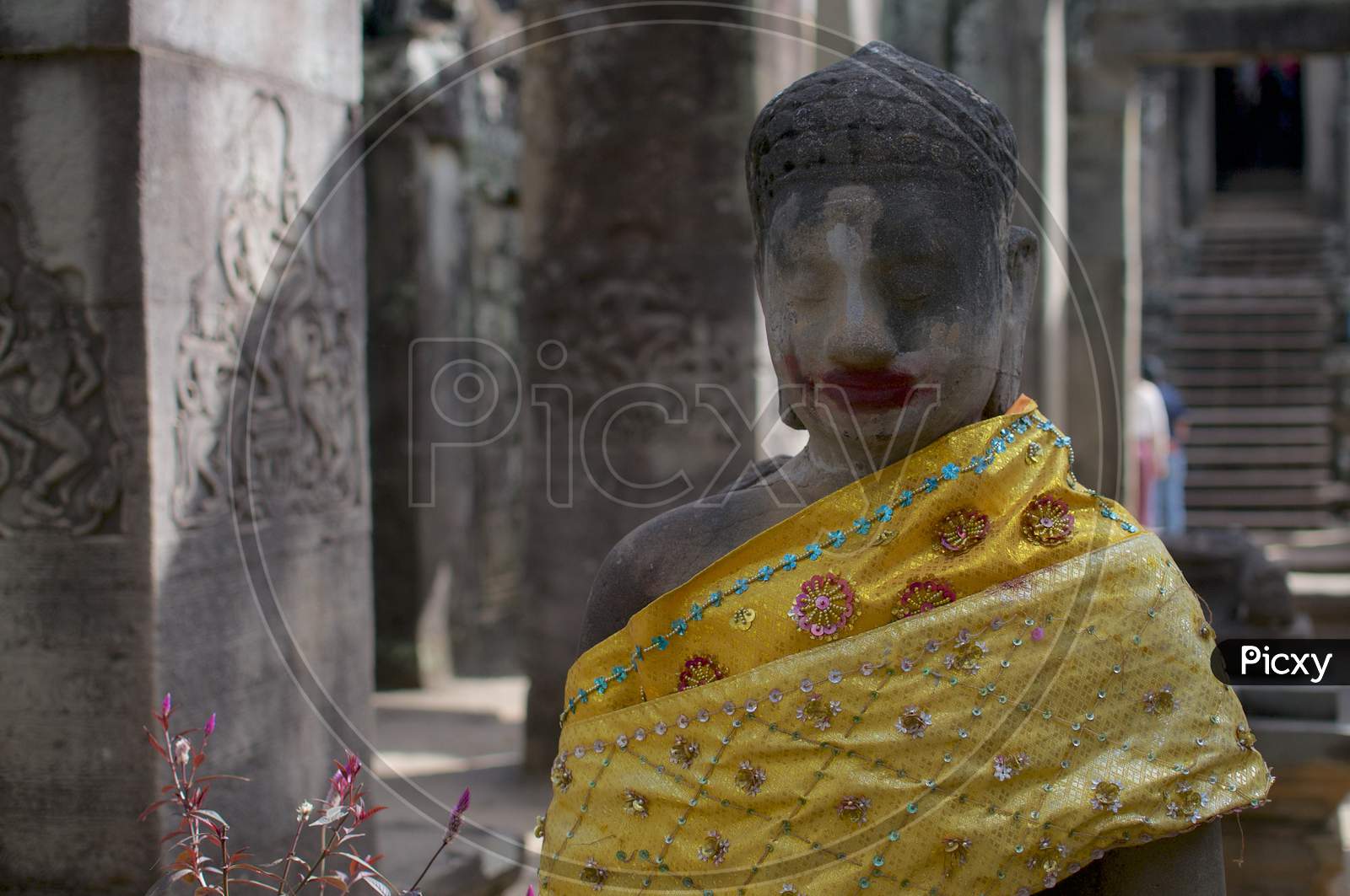 Stone Buddha Statue At Angkor Wat In Cambodia