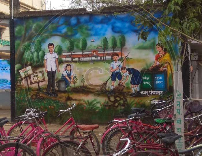 Swachh bharat abhiyan painting in school