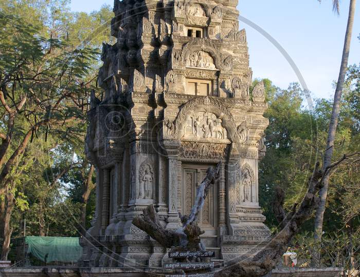 Beautiful Pagoda At Angkor Wat Temple Building
