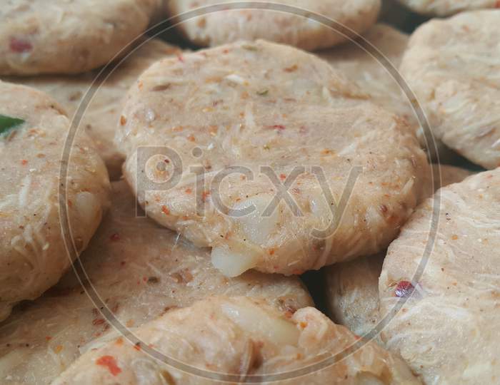 Spicy And Tasty Uncooked Kebab Stuffed With Minced Meat
