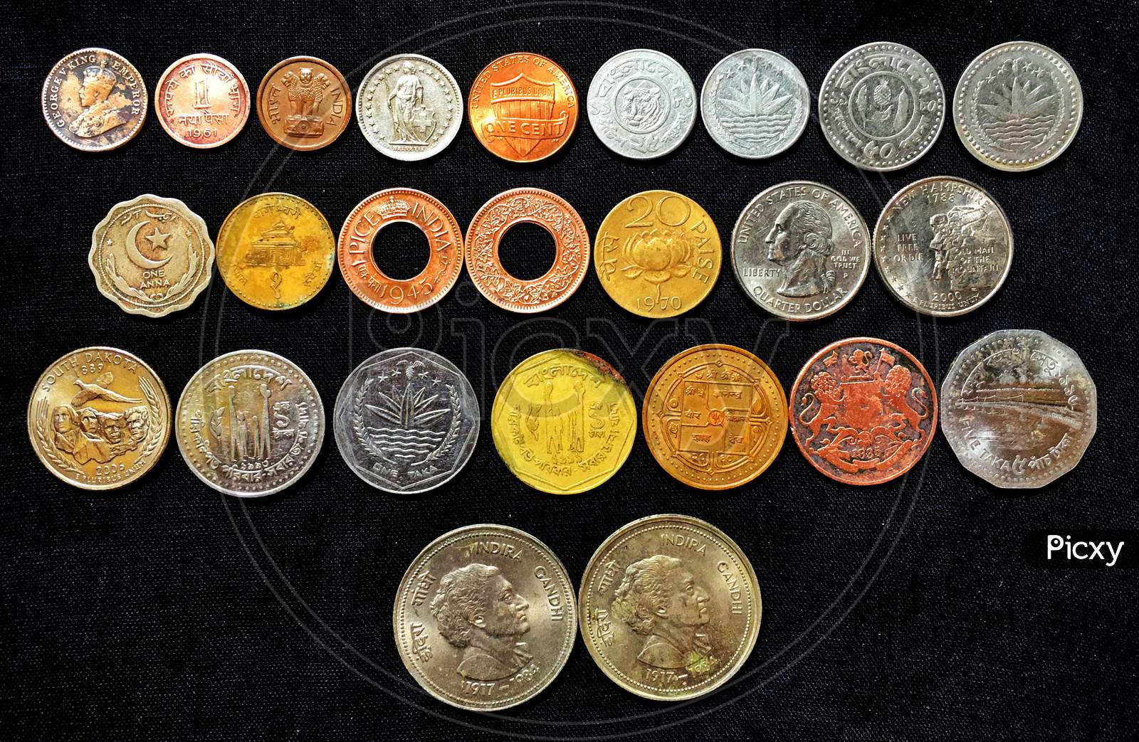 Collection of present and vintage coins