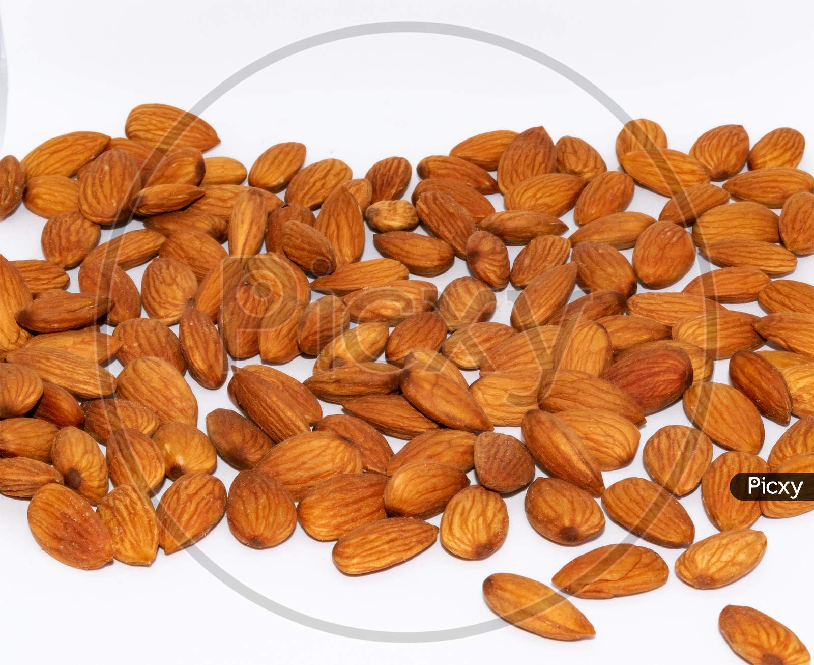 Group of fresh almond nuts backgroung