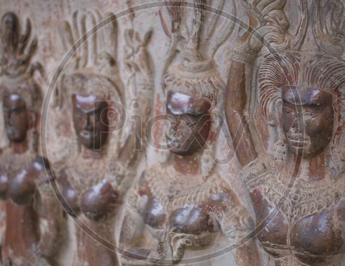 Bas-Relief Detail At Angkor Wat Temple