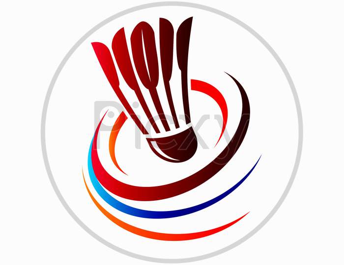 Abstract Badminton logo for sport company brand design