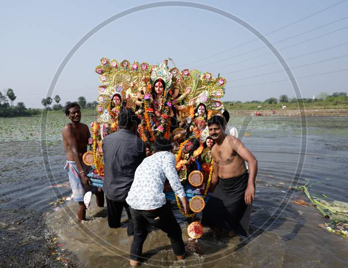 Immersion of Goddess Durga idol in Jharkhand