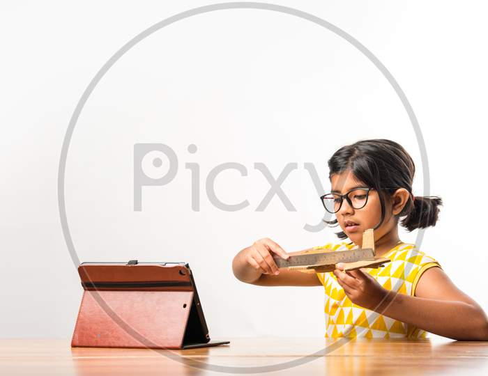 Cute Little Indian Girl Making Paper Plane, Aeroplane For Science Project With Online Tutorial