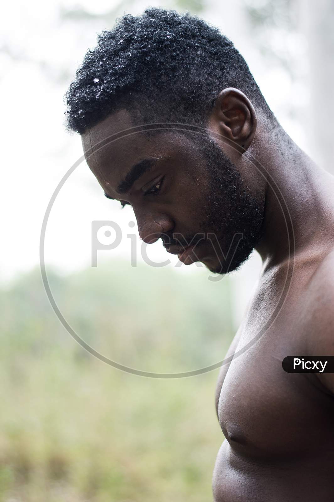 Portrait of an African male model in India