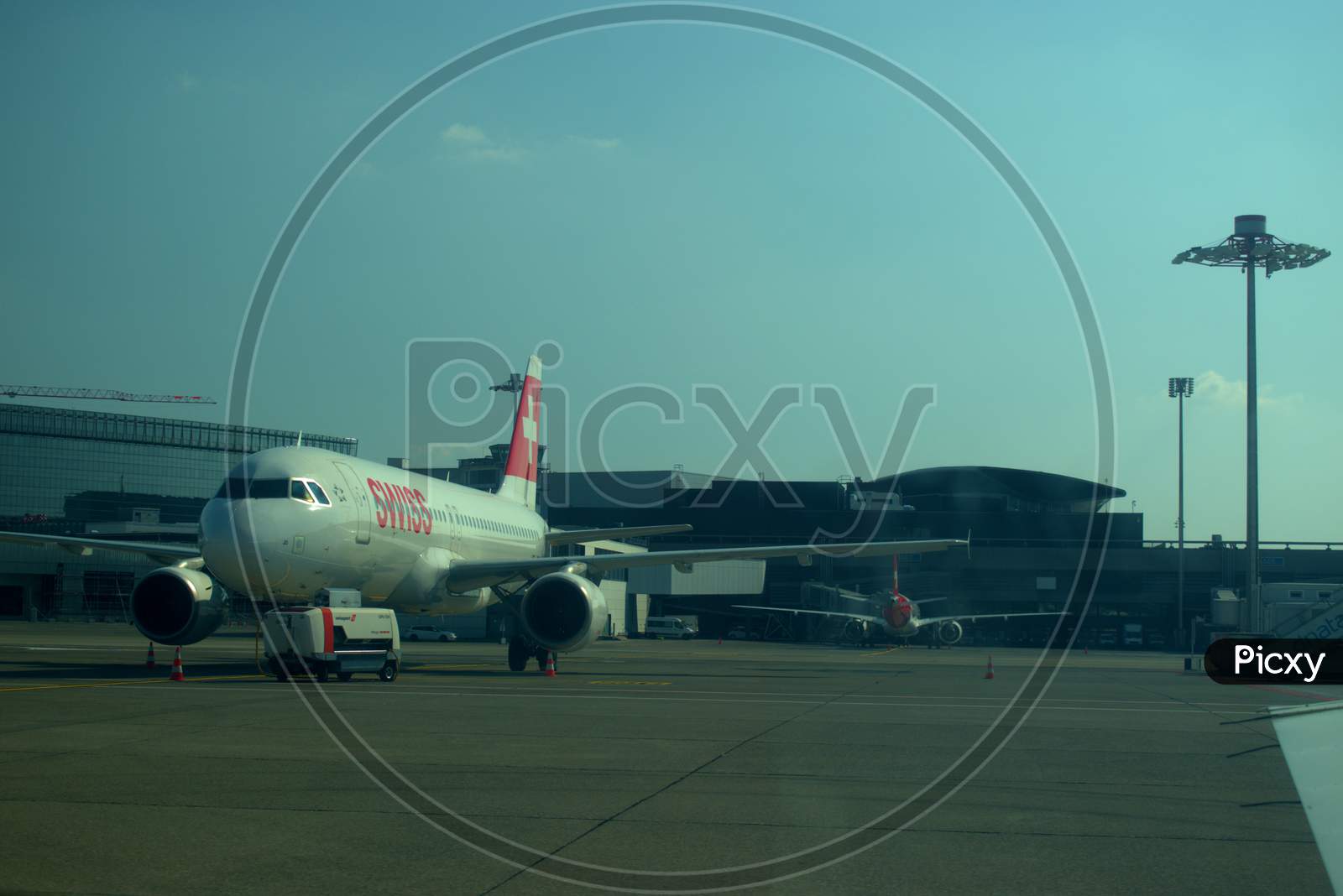 Swiss international airlines Airbus A320 is parking at the airport Zurich in Switzerland 17.9.2020