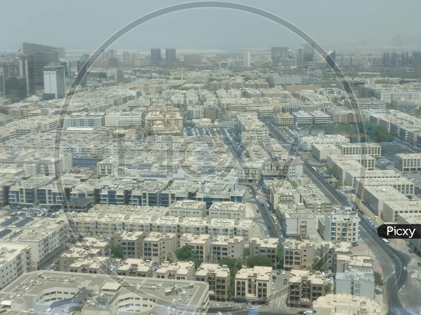 Top view of buildings in Dubai