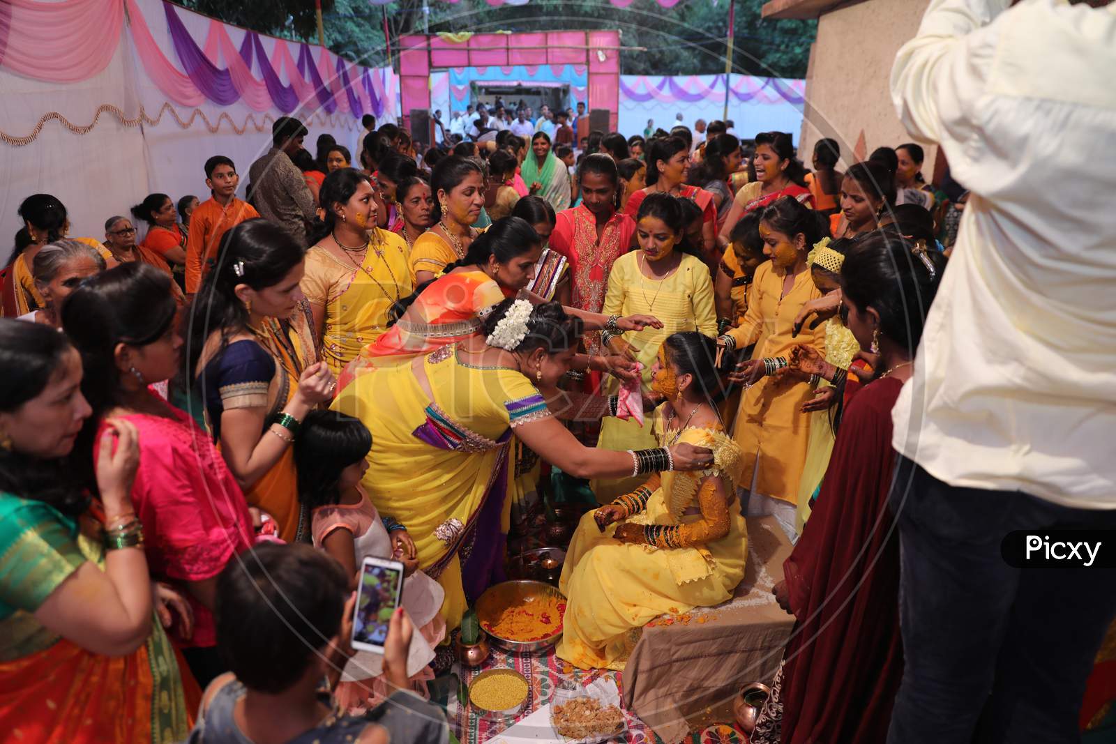 Indian Before Wedding haldi Ceremony