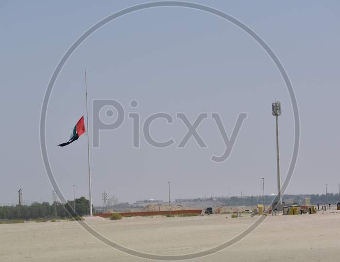 Commemoration Day Concept.Uae National Flag Fly At Half Mast.Abu Dhabi,Uae.30.09.2020.