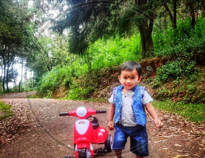 Boy with bike