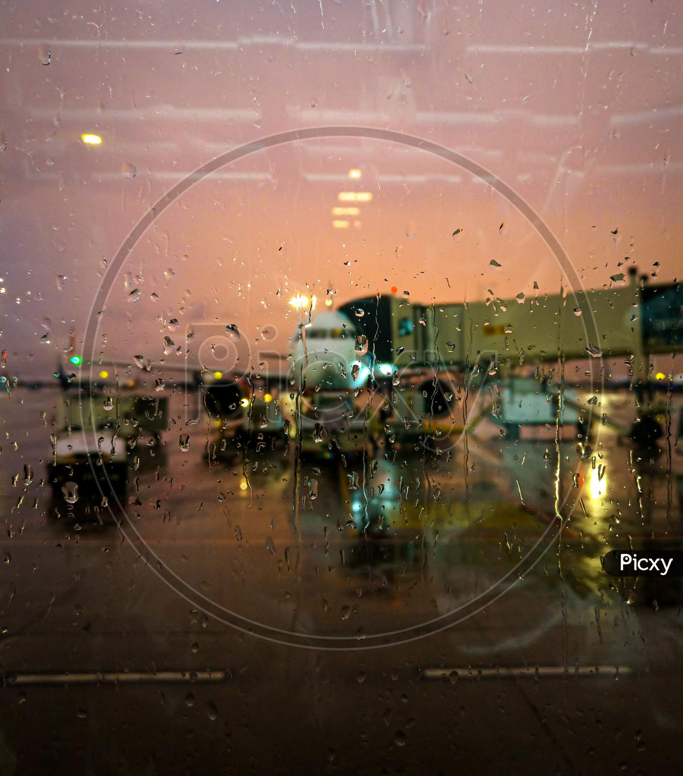 Delhi Airport on a rainy day