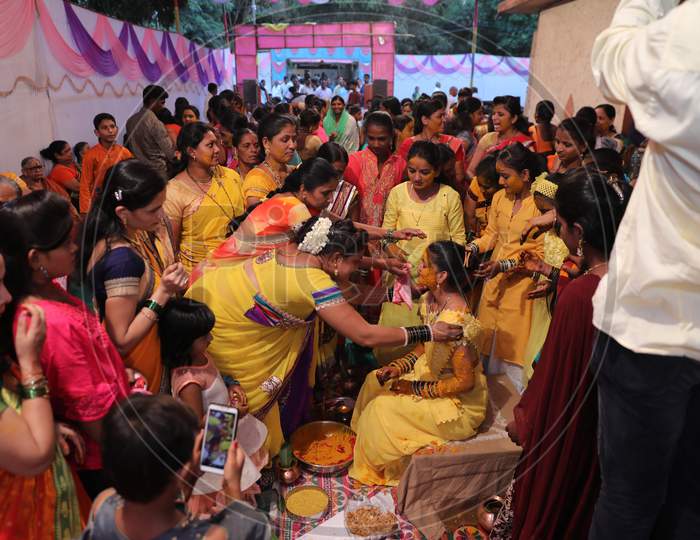 Indian Before Wedding haldi Ceremony
