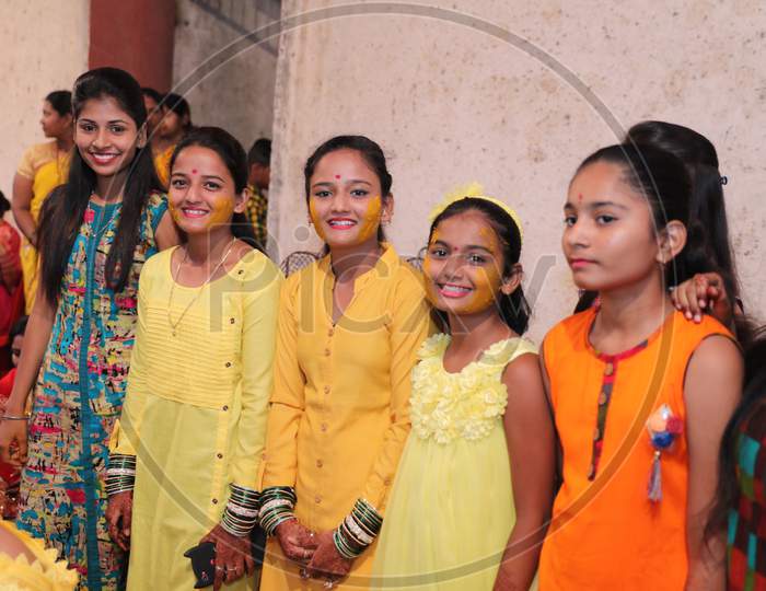Indian Young Girls are smiling