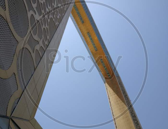 Low angle of Dubai Frame
