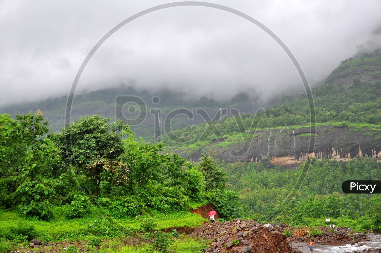 The Mountain Covered With Clouds In The Monsoon