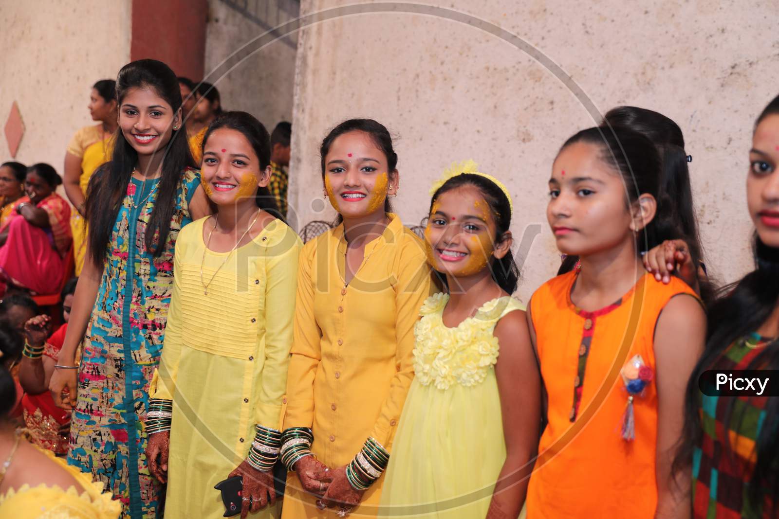 Indian Young Girls are smiling