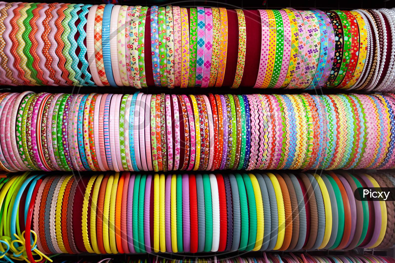 Various Indian Plastic Bangle Patterns.